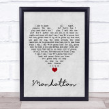 Kings Of Leon Manhattan Grey Heart Song Lyric Quote Music Print
