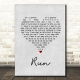 Lighthouse Family Run Grey Heart Song Lyric Quote Music Print