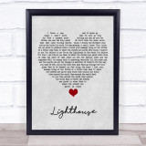 Lucy Spraggan Lighthouse Grey Heart Song Lyric Quote Music Print