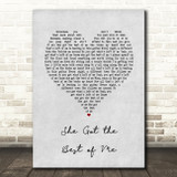 Luke Combs She Got the Best of Me Grey Heart Song Lyric Quote Music Print