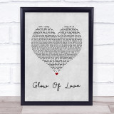 Luther Vandross Glow Of Love Grey Heart Song Lyric Quote Music Print