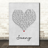 Marvin Gaye Sunny Grey Heart Song Lyric Quote Music Print