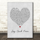 Maze Joy And Pain Grey Heart Song Lyric Quote Music Print
