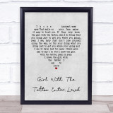 Miguel Girl With The Tattoo Enter.Lewd Grey Heart Song Lyric Quote Music Print