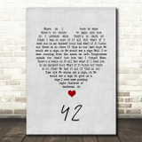 Mumford & Sons 42 Grey Heart Song Lyric Quote Music Print