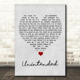 Muse Unintended Grey Heart Song Lyric Quote Music Print