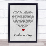 Nat King Cole Nature Boy Grey Heart Song Lyric Quote Music Print