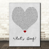 Notorious BIG What's Beef Grey Heart Song Lyric Quote Music Print