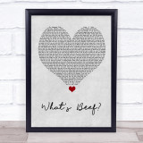 Notorious BIG What's Beef Grey Heart Song Lyric Quote Music Print