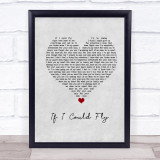 One Direction If I Could Fly Grey Heart Song Lyric Quote Music Print