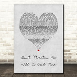 Panic! At The Disco Don't Threaten Me With A Good Time Grey Heart Song Lyric Quote Music Print