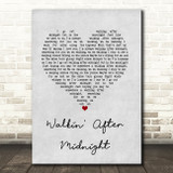 Patsy Cline Walkin' After Midnight Grey Heart Song Lyric Quote Music Print