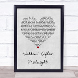 Patsy Cline Walkin' After Midnight Grey Heart Song Lyric Quote Music Print
