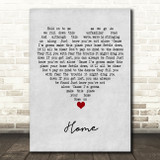 Phillip Phillips Home Grey Heart Song Lyric Quote Music Print