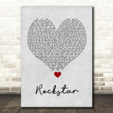 Post Malone Rockstar Grey Heart Song Lyric Quote Music Print