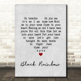 Raffertie Black Rainbow Grey Heart Song Lyric Quote Music Print