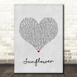 Rex Orange County Sunflower Grey Heart Song Lyric Quote Music Print