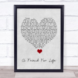 Rod Stewart A Friend For Life Grey Heart Song Lyric Quote Music Print