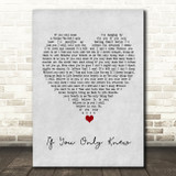 Shinedown If You Only Knew Grey Heart Song Lyric Quote Music Print