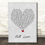 T Rex Hot Love Grey Heart Song Lyric Quote Music Print