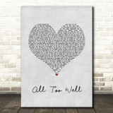 Taylor Swift All Too Well Grey Heart Song Lyric Quote Music Print