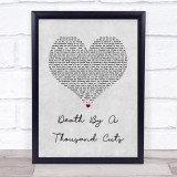 Taylor Swift Death By A Thousand Cuts Grey Heart Song Lyric Quote Music Print