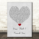 Terri Clark Now That I Found You Grey Heart Song Lyric Quote Music Print