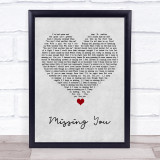 The Vamps Missing You Grey Heart Song Lyric Quote Music Print