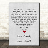 West Side Story One Hand, One Heart Grey Heart Song Lyric Quote Music Print