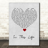 Westlife In This Life Grey Heart Song Lyric Quote Music Print