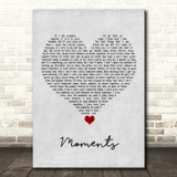 Westlife Moments Grey Heart Song Lyric Quote Music Print