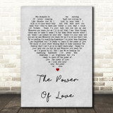 Celine Dione The Power Of Love Grey Heart Song Lyric Quote Print