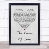 Celine Dione The Power Of Love Grey Heart Song Lyric Quote Print