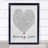 Elvis Presley Burning Love Grey Heart Song Lyric Quote Print