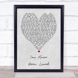 George Michael You Have Been Loved Grey Heart Song Lyric Quote Print