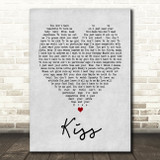 Prince Kiss Grey Heart Song Lyric Quote Print