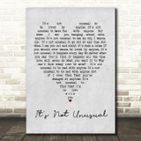 Tom Jones It's Not Unusual Grey Heart Song Lyric Quote Print