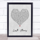 Adam Levine Lost Stars Grey Heart Song Lyric Quote Print