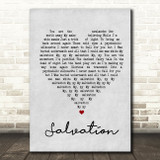 Gabrielle Aplin Salvation Grey Heart Song Lyric Quote Print