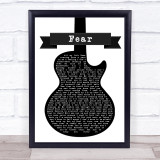 Blue October Fear Black & White Guitar Song Lyric Print