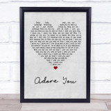 Miley Cyrus Adore You Grey Heart Song Lyric Quote Print