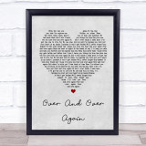 Nathan Sykes Over And Over Again Grey Heart Song Lyric Quote Print