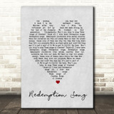 Redemption Song Bob Marley Grey Heart Song Lyric Quote Print