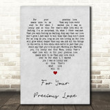 Otis Redding For Your Precious Love Grey Heart Song Lyric Quote Print