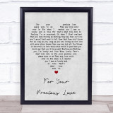 Otis Redding For Your Precious Love Grey Heart Song Lyric Quote Print