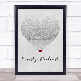 Pink Family Portrait Grey Heart Song Lyric Quote Print