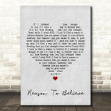 Rod Stewart Reason To Believe Grey Heart Song Lyric Quote Print