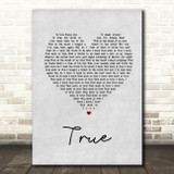 Spandau Ballet True Grey Heart Song Lyric Quote Print