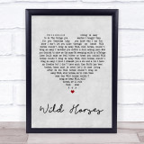 The Rolling Stones Wild Horses Grey Heart Song Lyric Quote Print