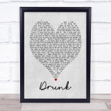 Drunk Ed Sheeran Grey Heart Song Lyric Quote Print